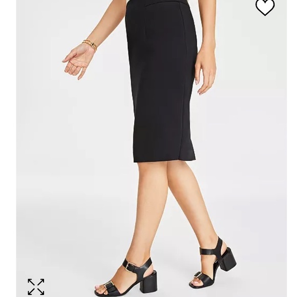 Rafaella Deep Black Pencil Silhouette Skirt Size 4 - Picture 5 of 10